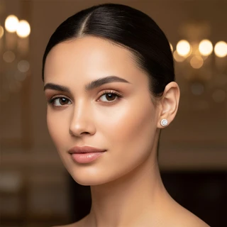 זוג עגילים אלין רוז גולד משובץ