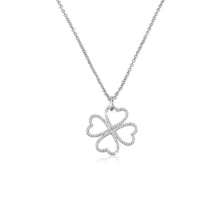 שרשרת תילתן קטן מכסף משובץ