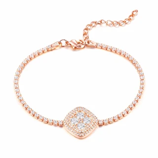 צמיד קרוליין רוז גולד משובץ