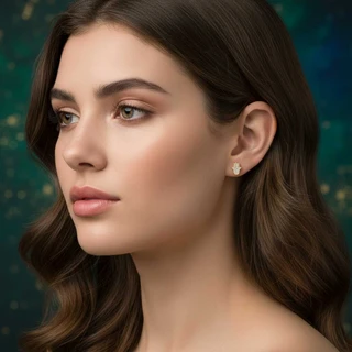 זוג עגילים חמסה גולדפילד משובץ