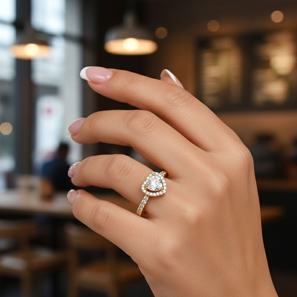 טבעת לב H12 גולדפילד משובצת