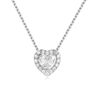 שרשרת לב H12 מכסף משובץ