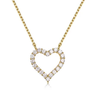 שרשרת לב חלול גולדפילד משובץ