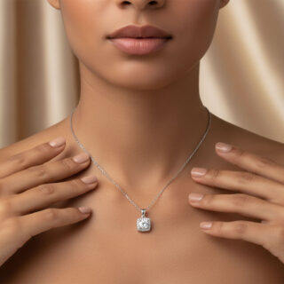 שרשרת לינדה מכסף משובץ