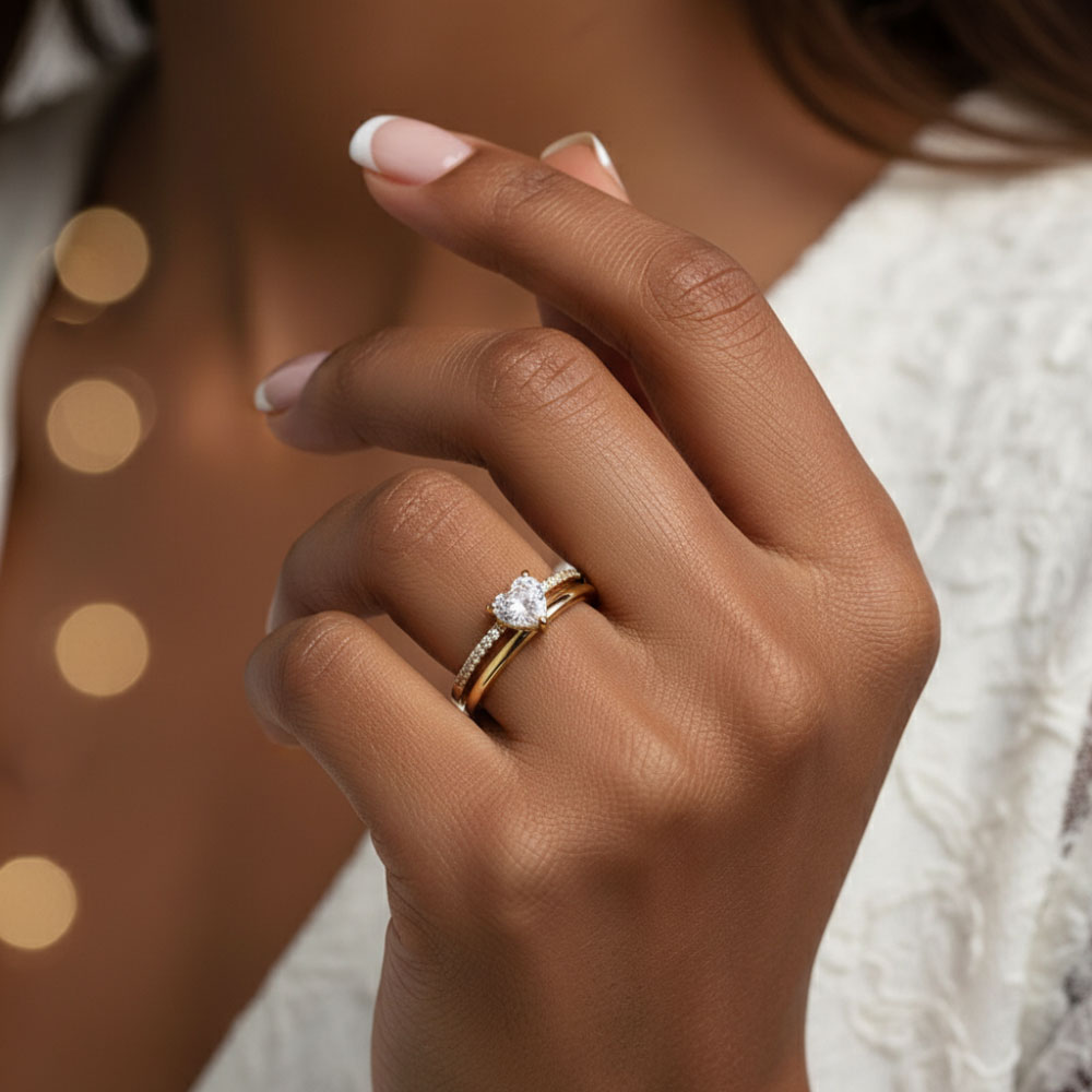 טבעת פאריס גולדפילד משובצת