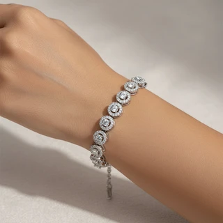 צמיד אן מכסף משובץ