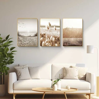 סט שלישיית תמונות קיר קריסטל פורצלן דמוי זכוכית דגם SWP1