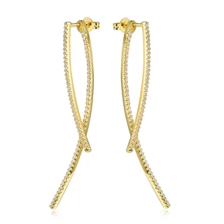 זוג עגילים טאיה גולדפילד משובץ