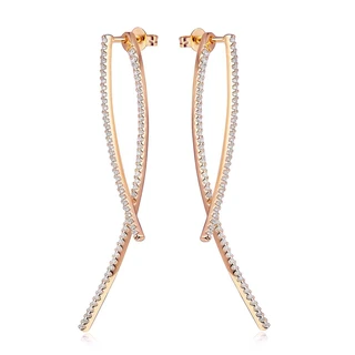 זוג עגילים טאיה רוז גולד משובץ