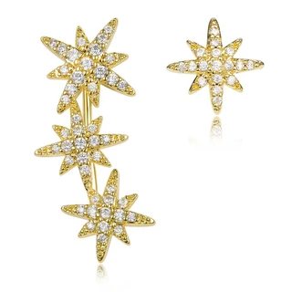 זוג עגילים קרח מטפס גולדפילד משובץ