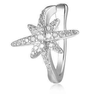 עגיל הליקס קרח מכסף משובץ