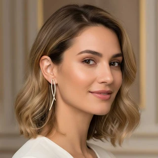 זוג עגילים טאיה גולדפילד משובץ