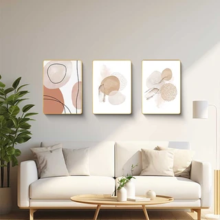 סט שלישיית תמונות קיר מעוצבות קריסטל פורצלן דמוי זכוכית דגם SWP3