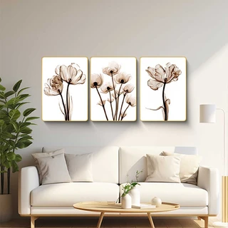 סט שלישיית תמונות קיר מעוצבות קריסטל פורצלן דמוי זכוכית דגם SWP5