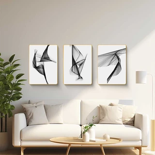 סט שלישיית תמונות קיר מעוצבות קריסטל פורצלן דמוי זכוכית דגם SWP2