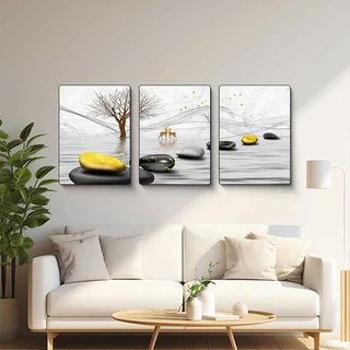 סט שלישיית תמונות קיר מעוצבות קריסטל פורצלן דמוי זכוכית דגם SWP7