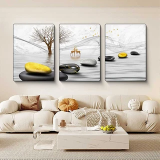 סט שלישיית תמונות קיר מעוצבות קריסטל פורצלן דמוי זכוכית דגם SWP7