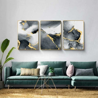 סט שלישיית תמונות קיר מעוצבות קריסטל פורצלן דמוי זכוכית דגם SWP10