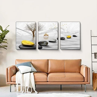 סט שלישיית תמונות קיר מעוצבות קריסטל פורצלן דמוי זכוכית דגם SWP7