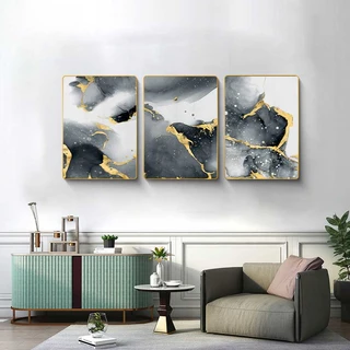 סט שלישיית תמונות קיר מעוצבות קריסטל פורצלן דמוי זכוכית דגם SWP10