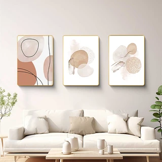 סט שלישיית תמונות קיר מעוצבות קריסטל פורצלן דמוי זכוכית דגם SWP3