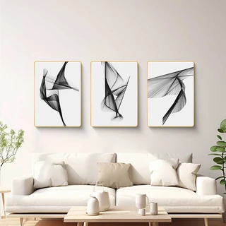 סט שלישיית תמונות קיר מעוצבות קריסטל פורצלן דמוי זכוכית דגם SWP2