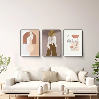 סט שלישיית תמונות קיר מעוצבות קריסטל פורצלן דמוי זכוכית דגם SWP8