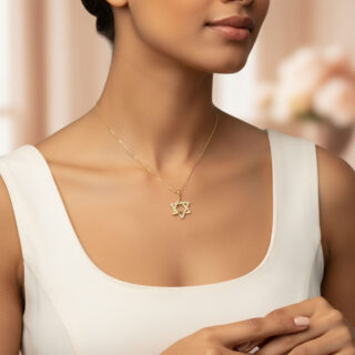 שרשרת מגן דוד משובץ מגולדפילד דגם MD