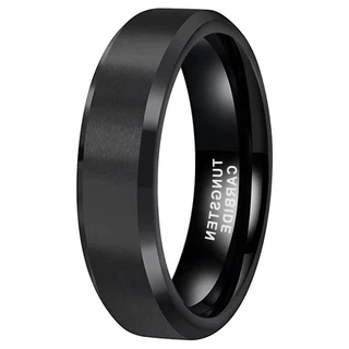 טבעת לגבר טונגסטן שחורה דגם R1058
