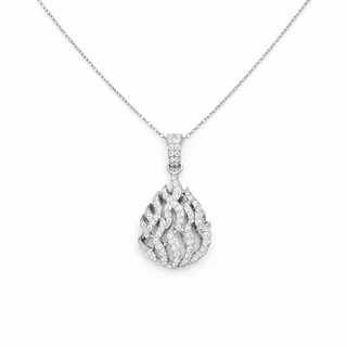 שרשרת האש שלי מכסף משובץ