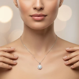 שרשרת אמליה מכסף משובץ